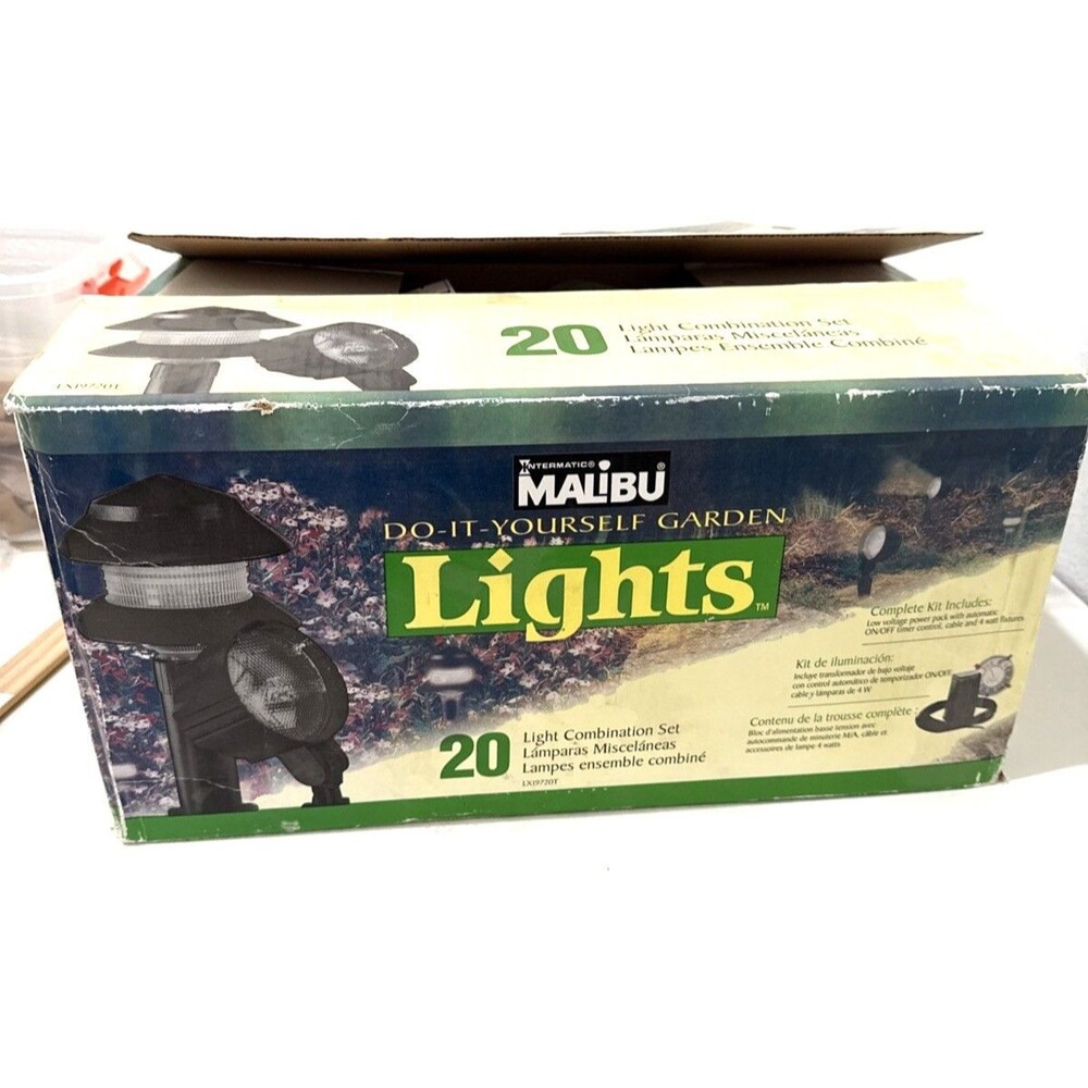 Malibu Do it Yourself Garden Lights Complete Kit of 20 Plus Instructions Timer